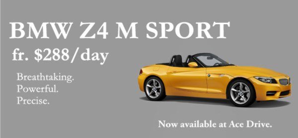 BMW Z4 SDrive 23i now Available at Ace Drive Car Rental
