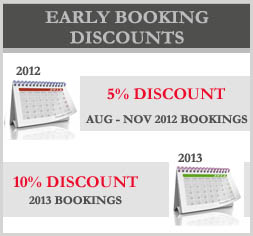 Early Booking Promo Till End of July 2012
